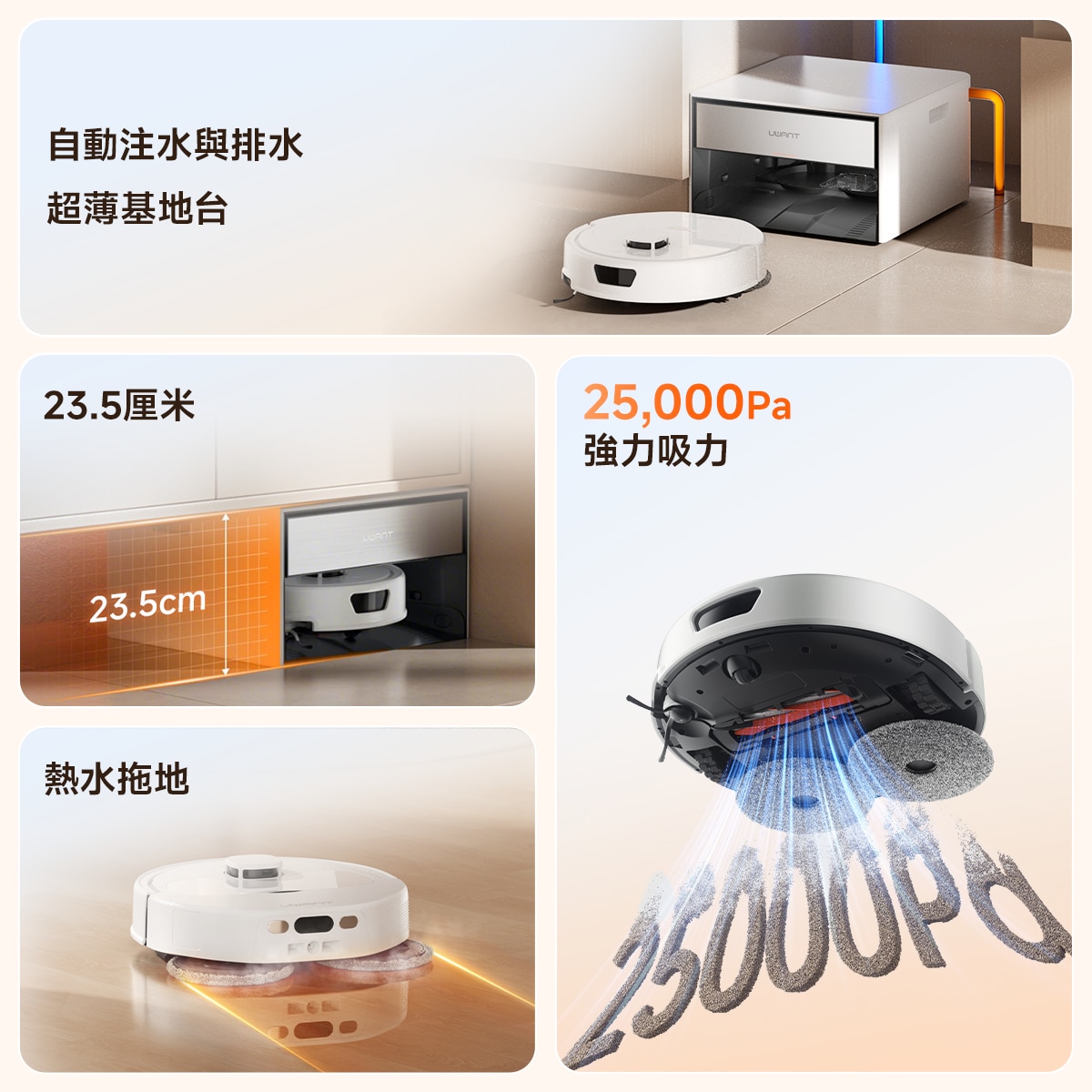 UWANT T300 超薄嵌入掃地機器人