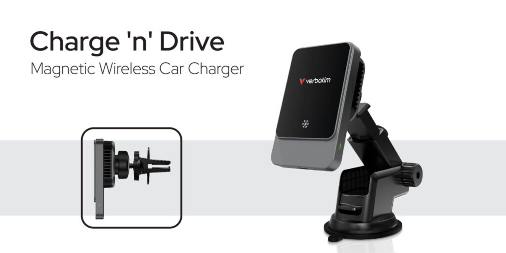 VERBATIM Charge N Drive Qi 15w Magnetic Wireless Car Charger (CND-03) #31862