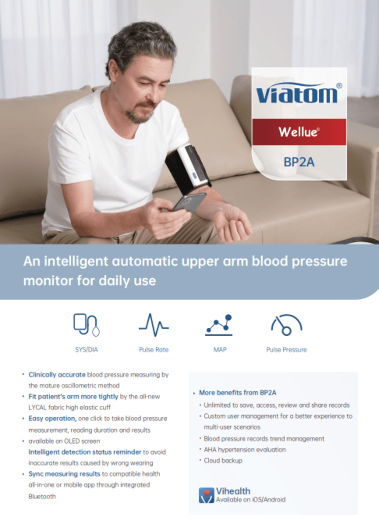 WELLUE BP2A Armfit Smart Blood Pressure Monitor