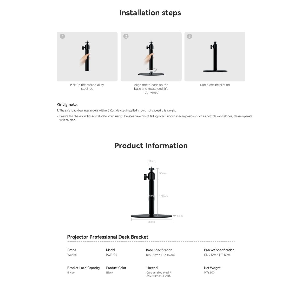 Wanbo Desk Bracket Stable @ 360°