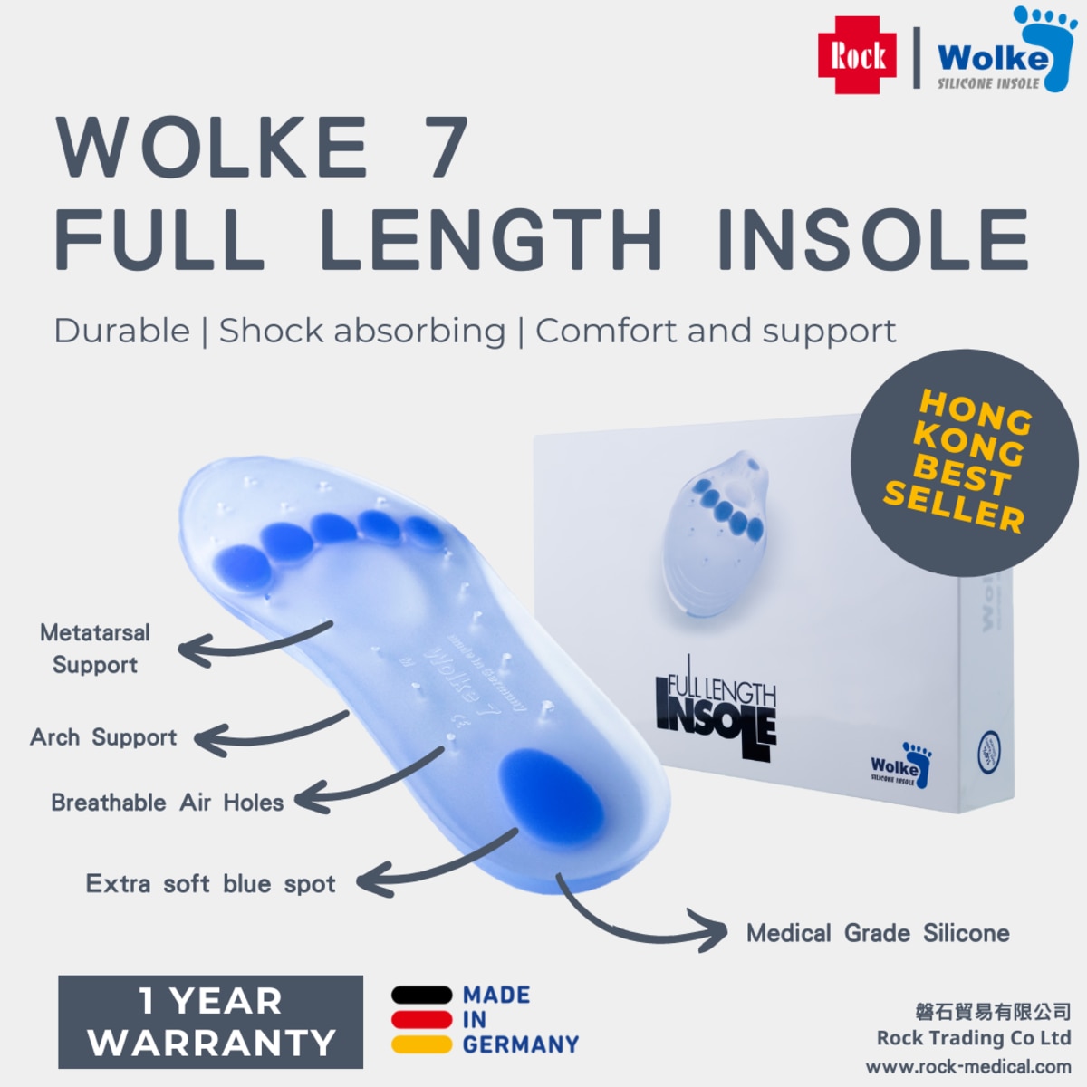 Wolke 【Made in Germany】Wolke 7 Full Length Insole