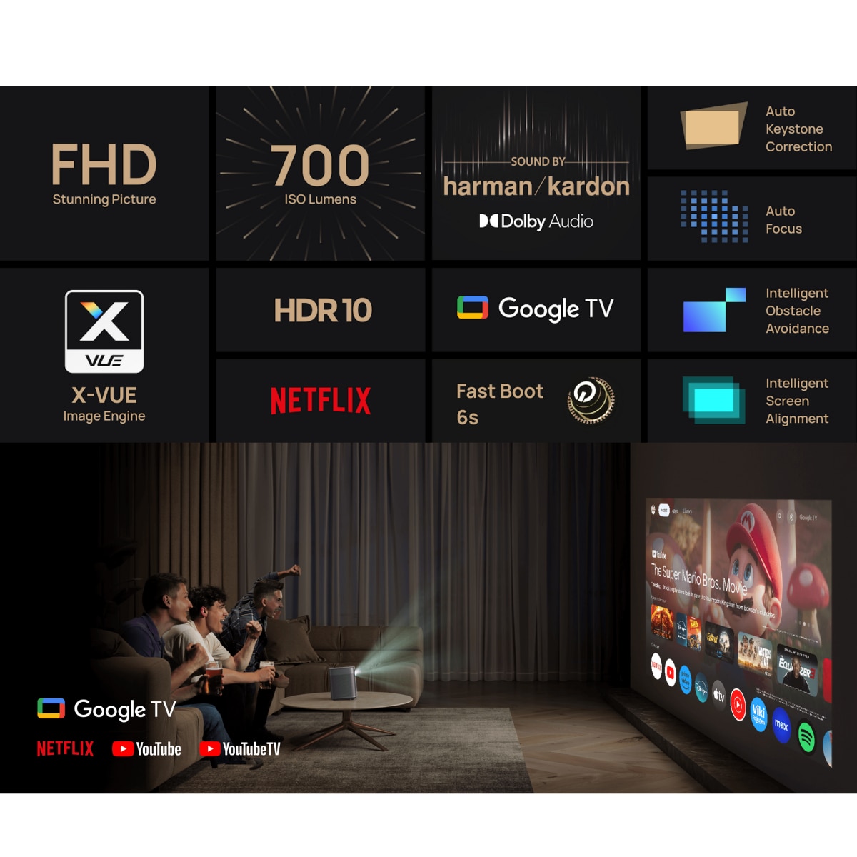 XGIMI 極米 Halo+ GTV 1080P 便攜式投影儀 投影機