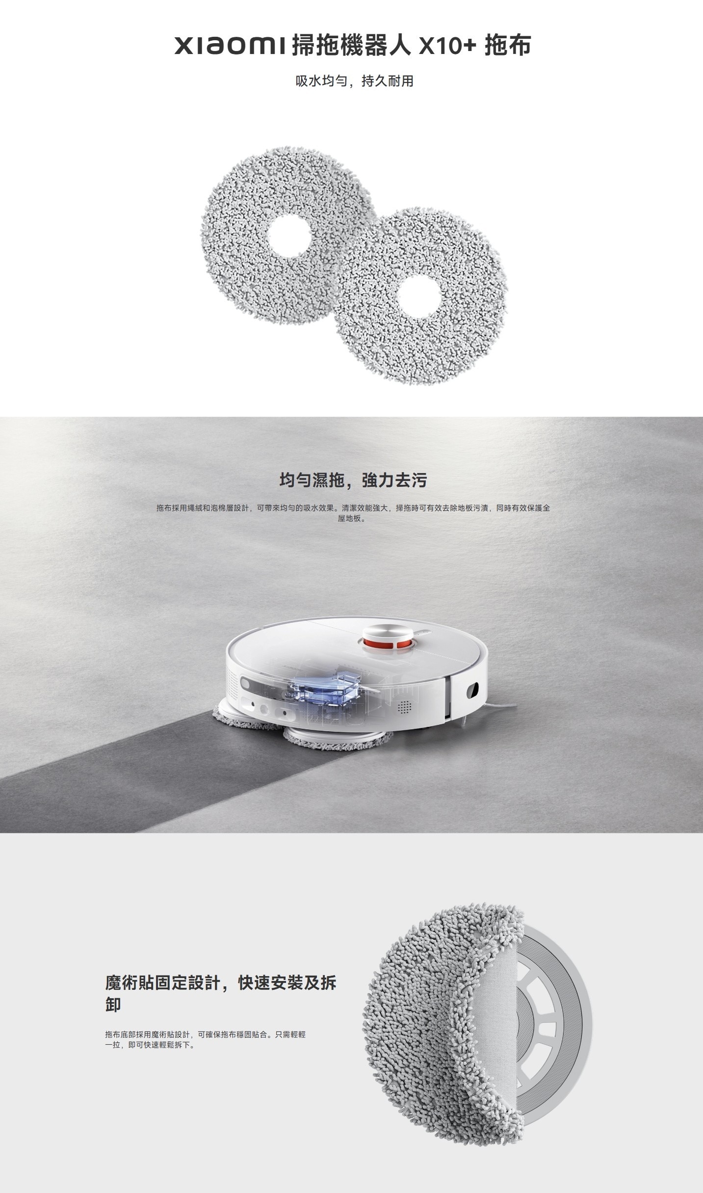 Xiaomi 小米 BHR7941GL 掃拖機器人 X20 拖布