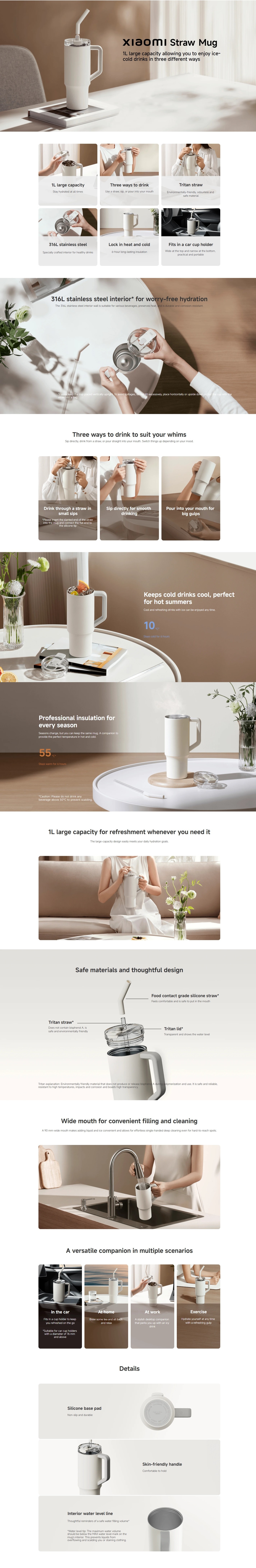 Xiaomi BHR9540GL Straw Mug