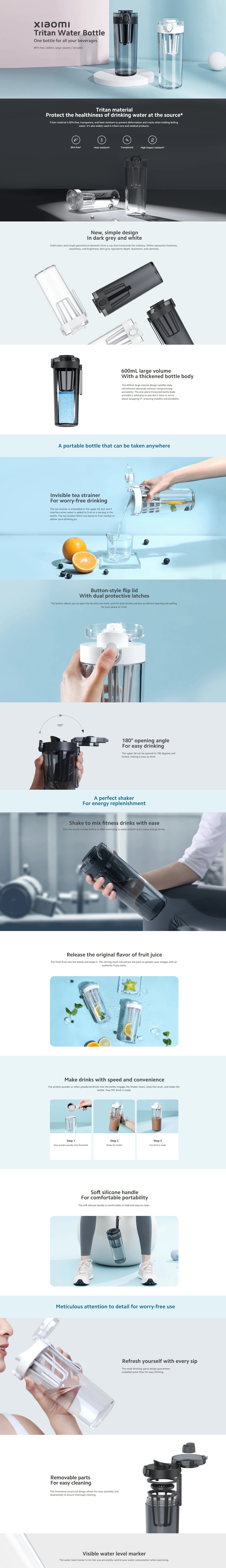 Xiaomi BHR8057GL  Xiaomi Tritan Water Bottle