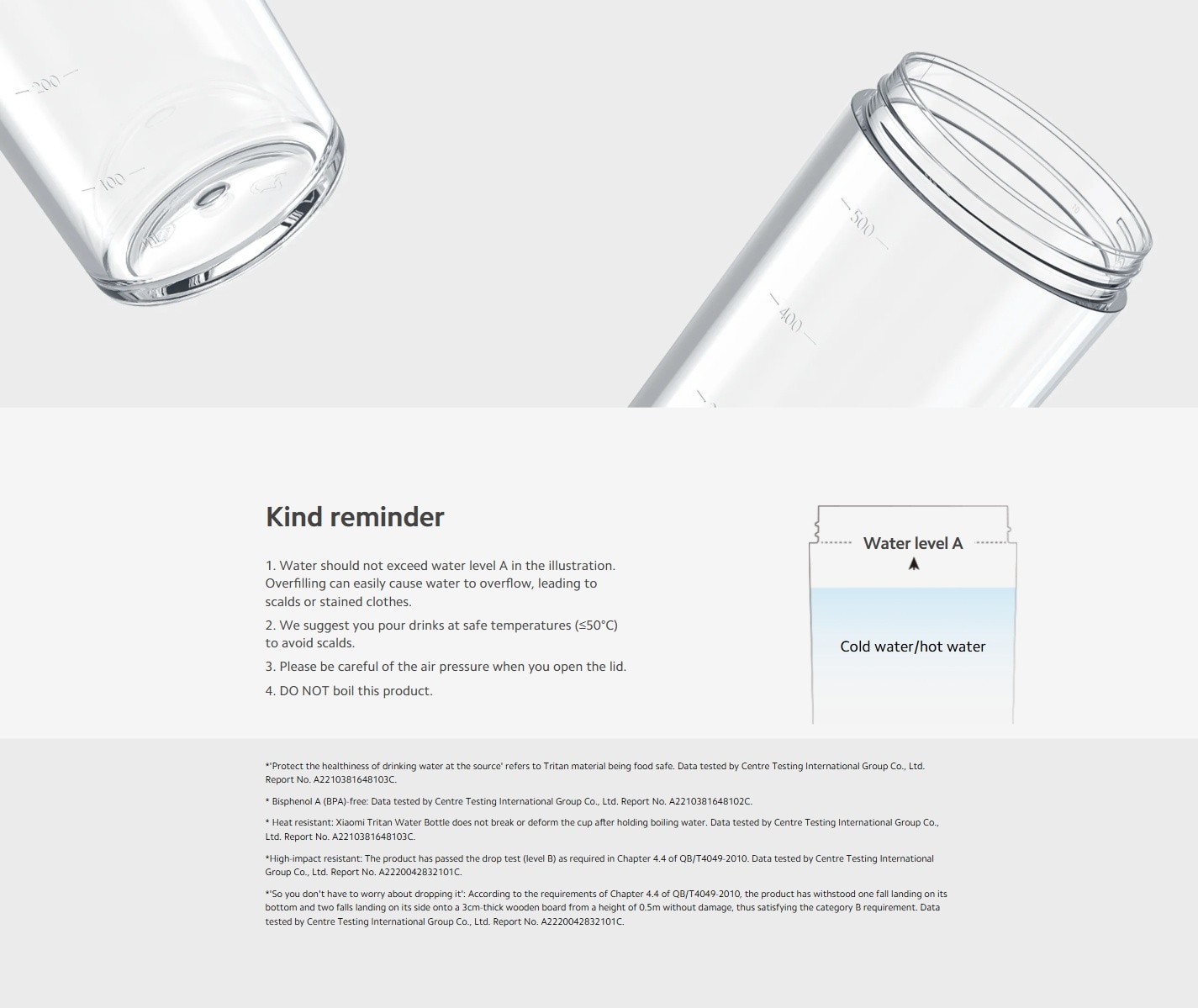 Xiaomi BHR8058GL   Xiaomi Tritan Water Bottle
