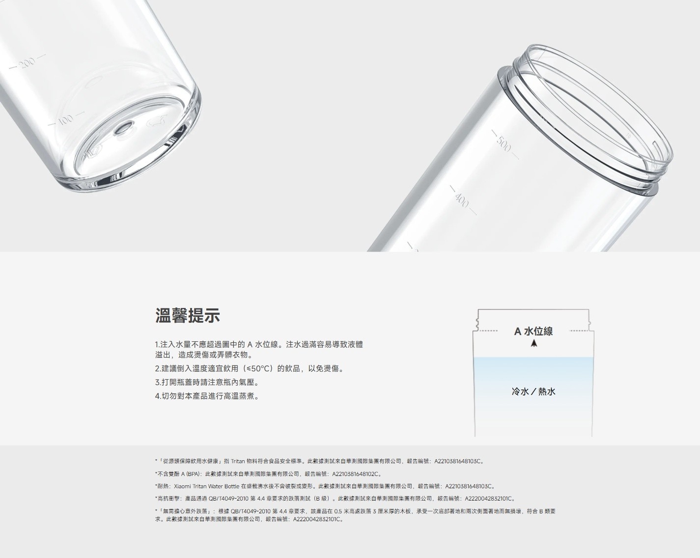 Xiaomi 小米 BHR8058GL   Xiaomi Tritan 水杯-白色