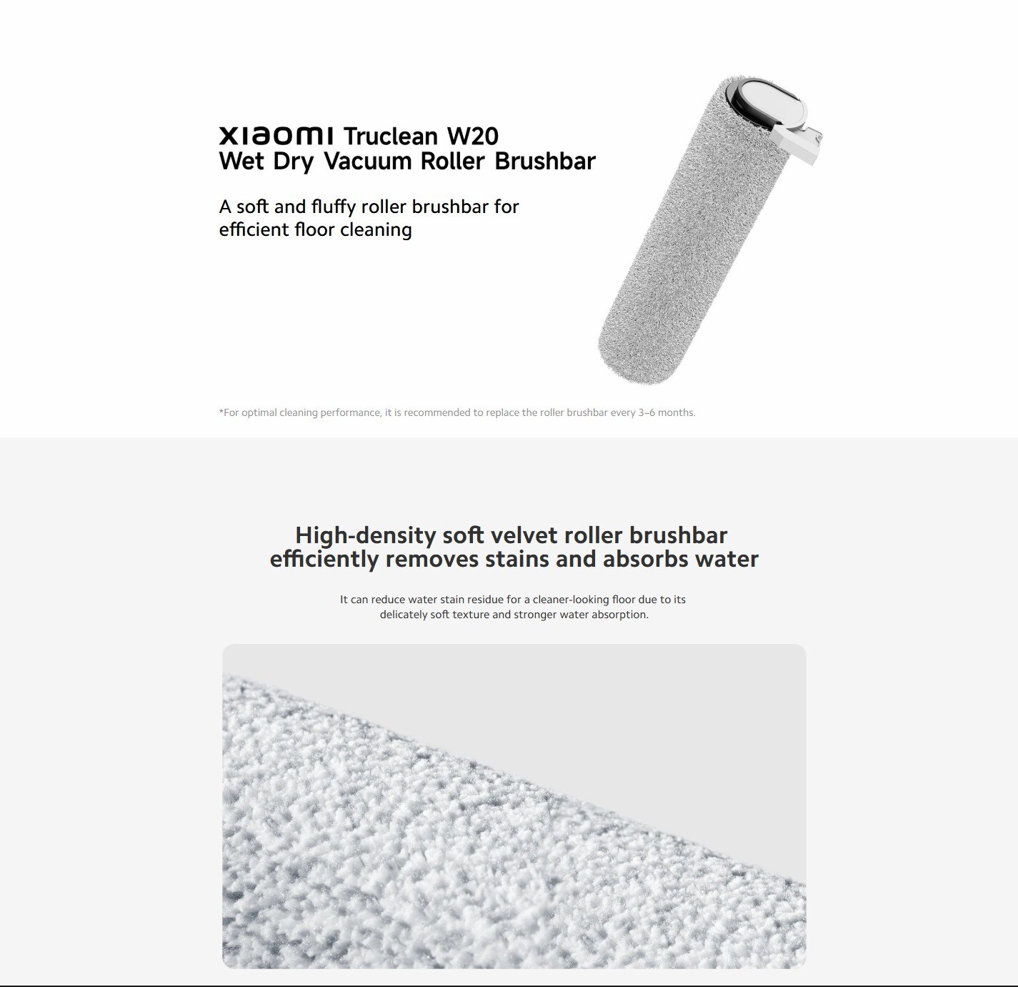 Xiaomi BHR8814GL Truclean W20 Wet Dry Vacuum Roller Brushbar