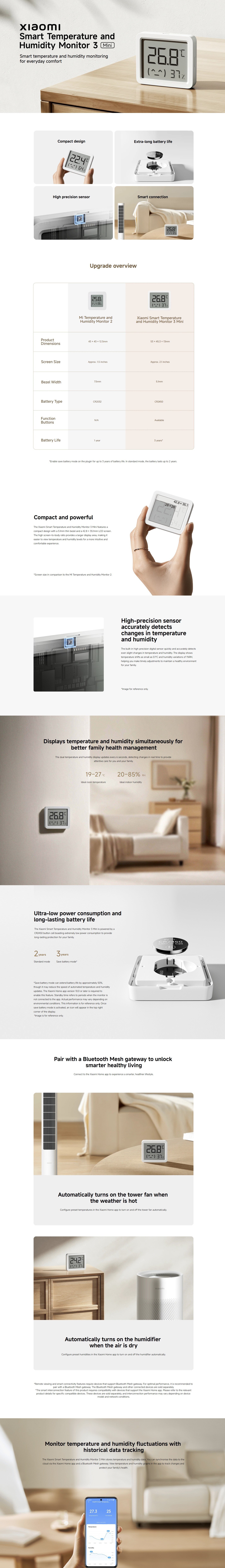 Xiaomi Smart Temperature and Humidity Monitor 3 Mini