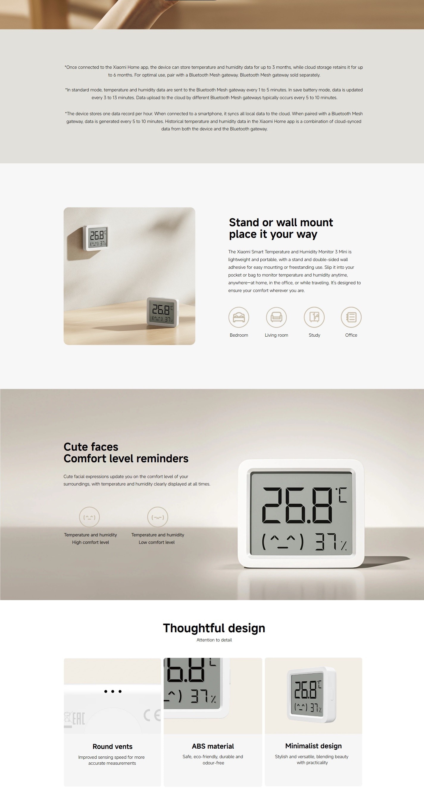 Xiaomi Smart Temperature and Humidity Monitor 3 Mini