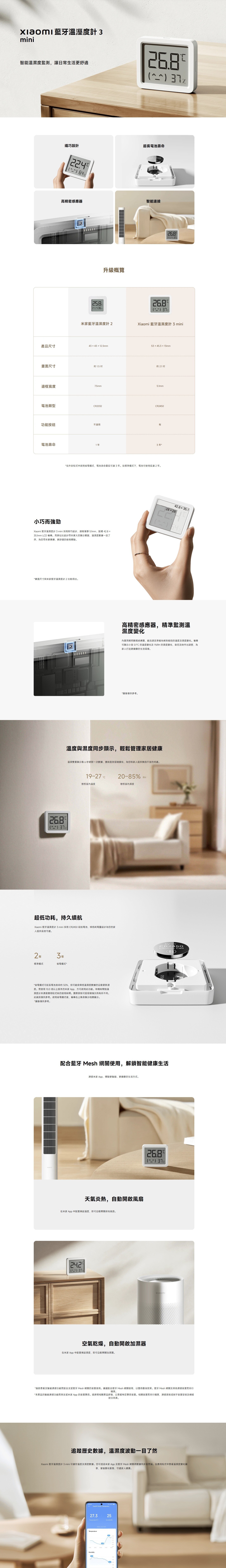 Xiaomi 小米 藍牙溫溼度計 3 mini