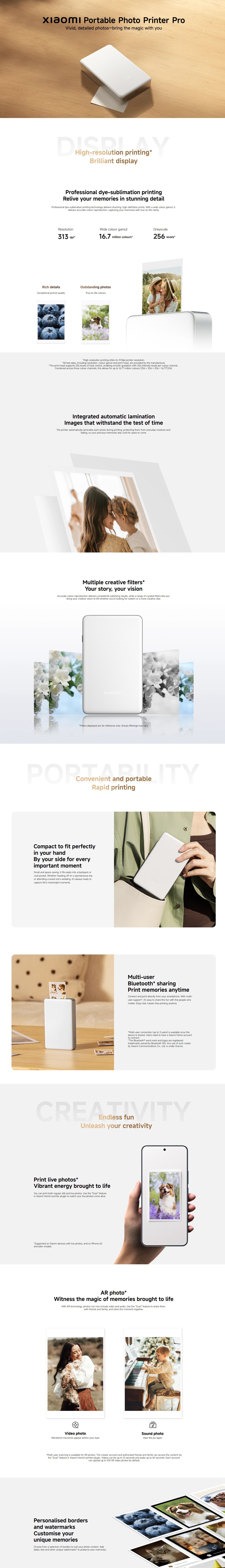Xiaomi BHR082QGL Portable Photo Printer Pro