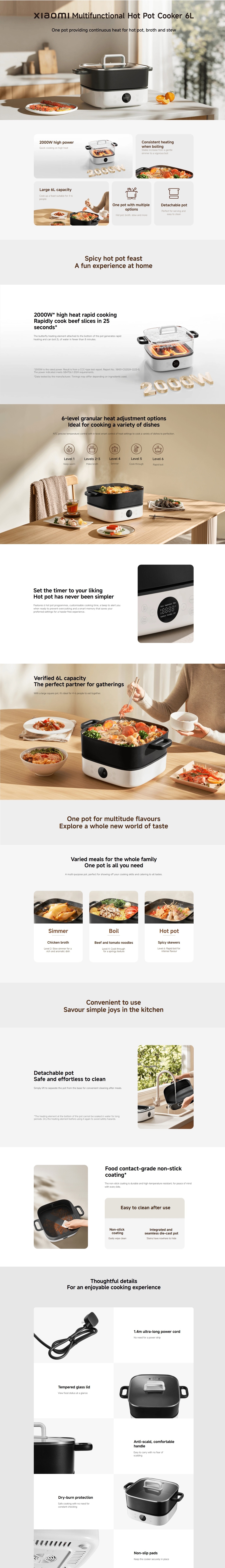 Xiaomi BHR9703GB Multifunctional Hot Pot Cooker 6L