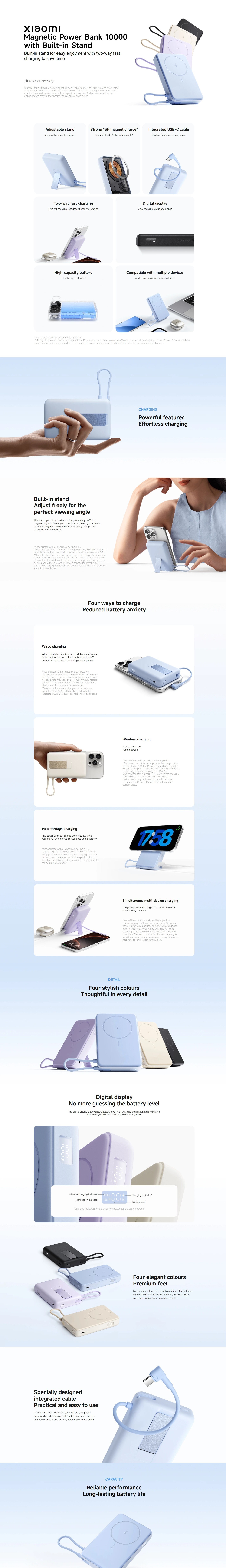 Xiaomi Magnetic Power Bank 10000mAh with Built-in Stand