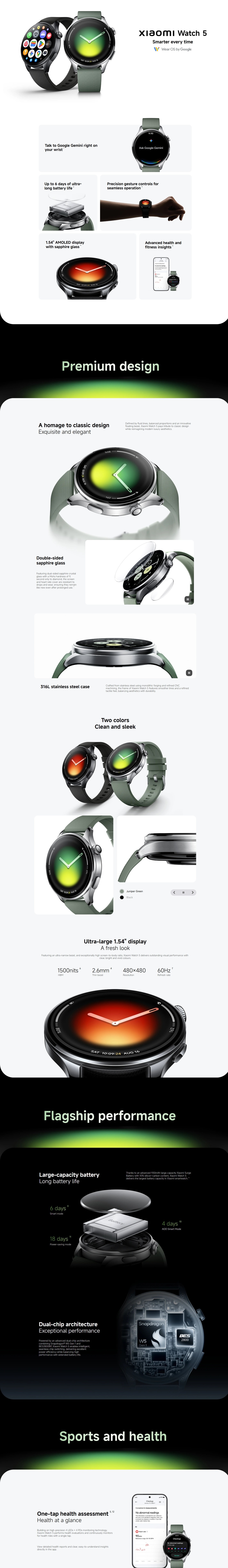 Xiaomi Xiaomi Watch 5 Juniper Green Strap         Smart Watch