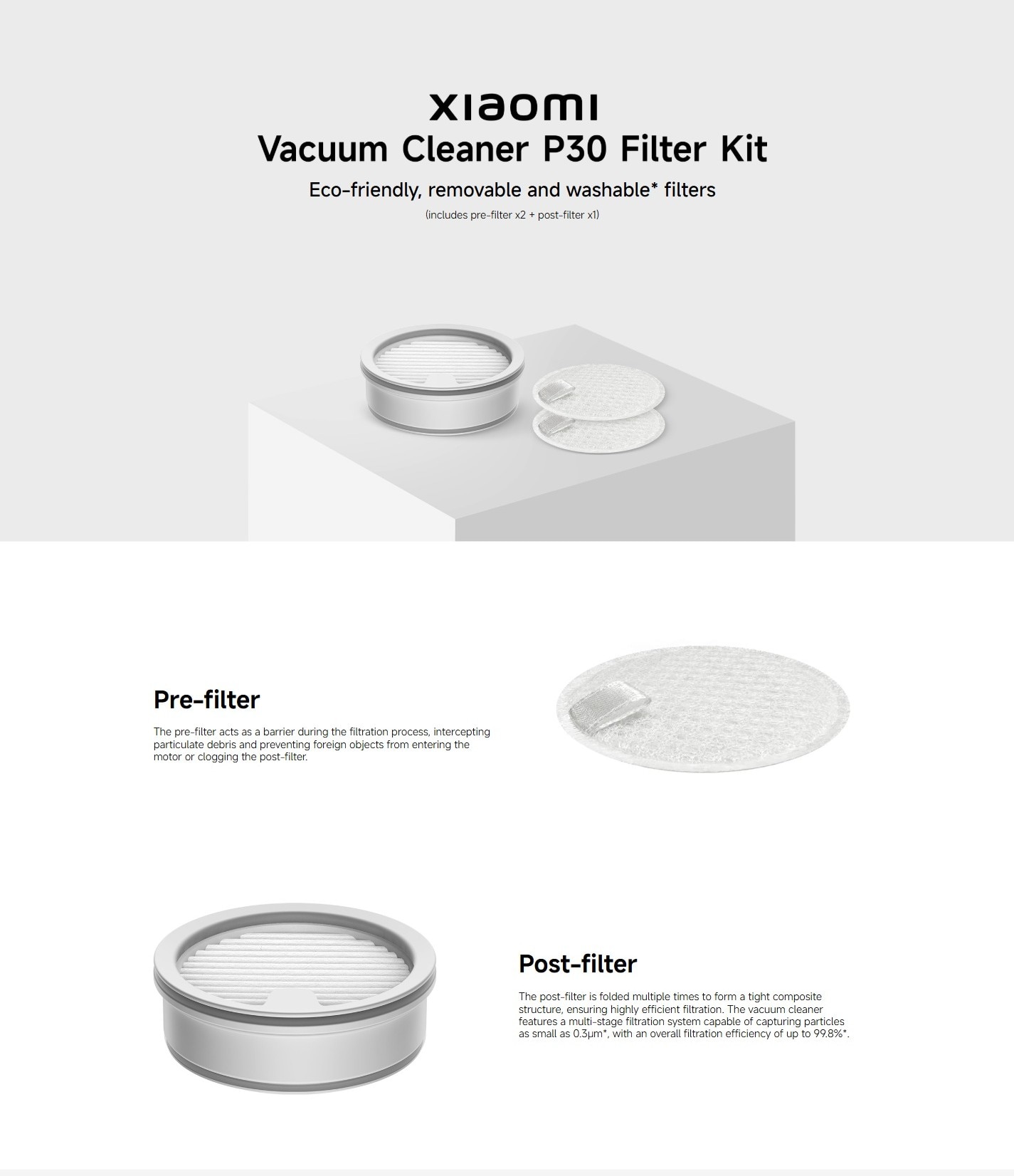 Xiaomi BHR08J8GL Vacuum Cleaner Filter of P30