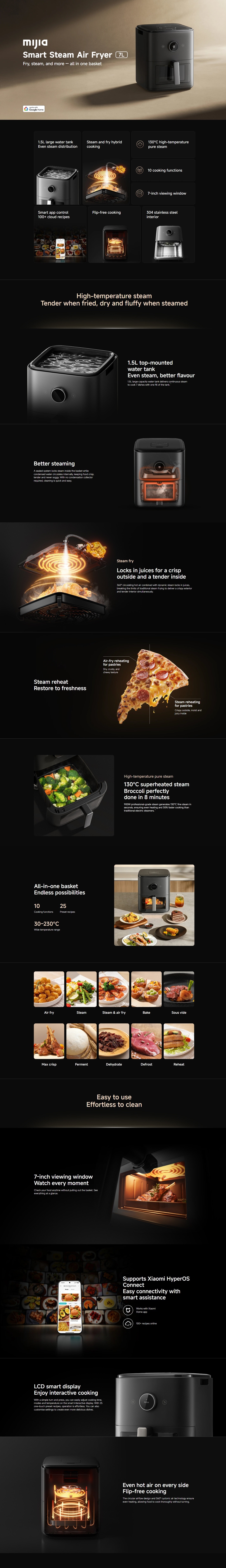 Xiaomi BHR08U5GB Smart Steam Air Fryer (7L)
