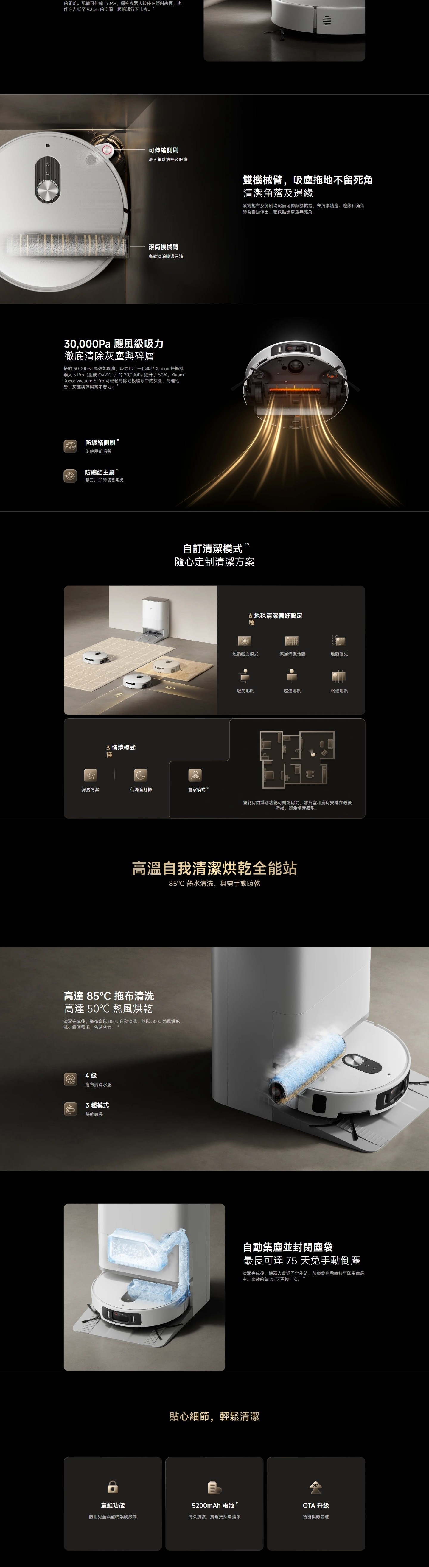 Xiaomi 小米 BHR08WZGB 掃拖機器人 6 Pro