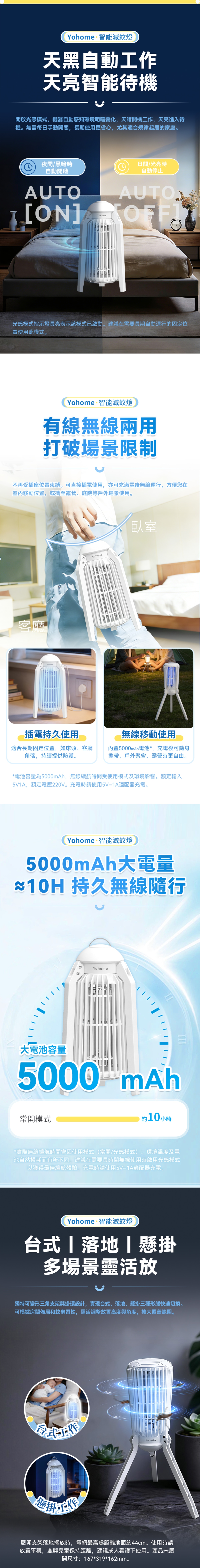 Yohome YBMW-X90 仿生UVA光誘電觸滅可放掛立有線無線兩用光感滅蚊機 PRO 2.0