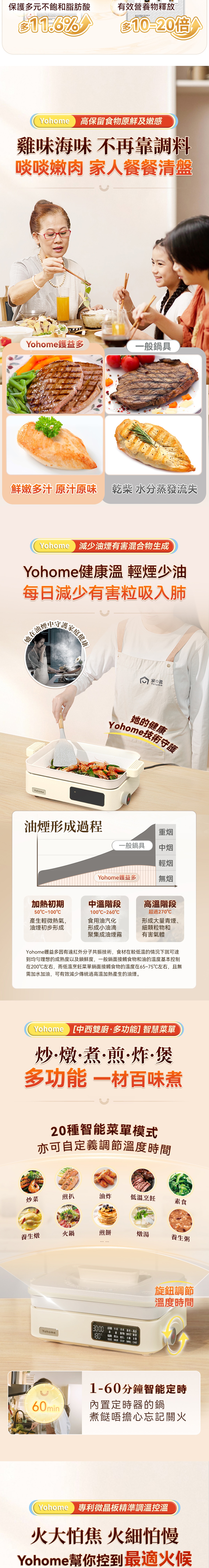 Yohome YH-020 FIR遠紅外全熱穿透營養保存嫩鮮澈脂多功能高端養生料理鍋
