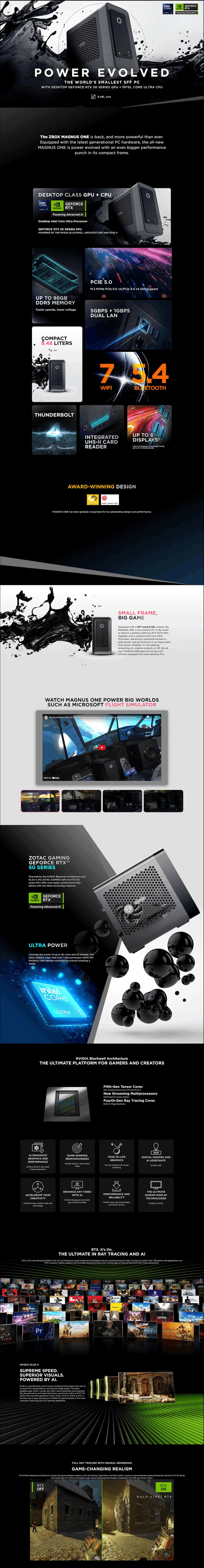 ZOTAC Magnus One RTX5070Ti Gaming Desktop Computer