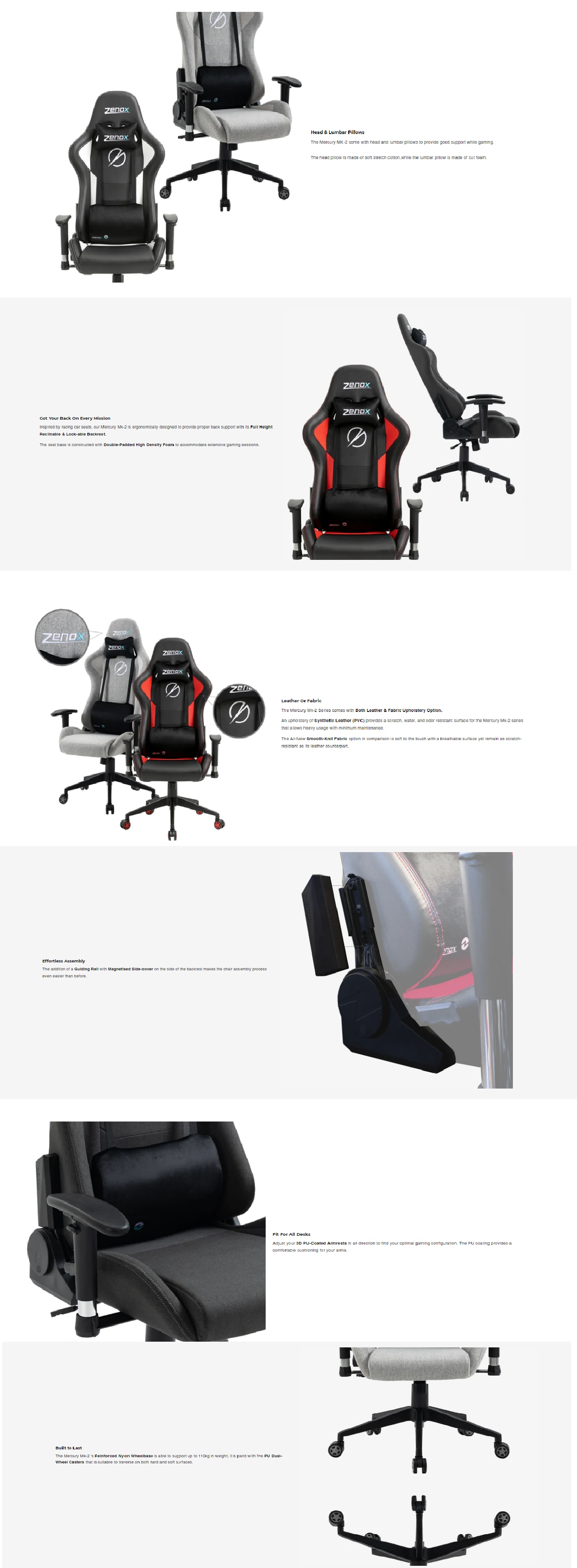 Zenox Mercury MK-2 Gaming Chair(Leather)