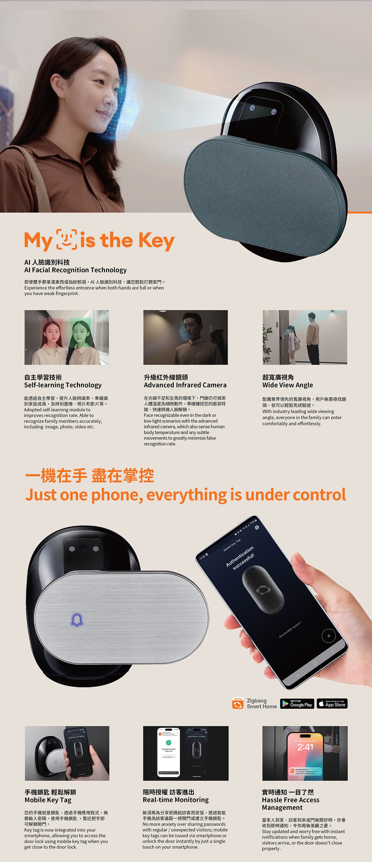 Zigbang Passwordless AI Door Lock ZD-R70