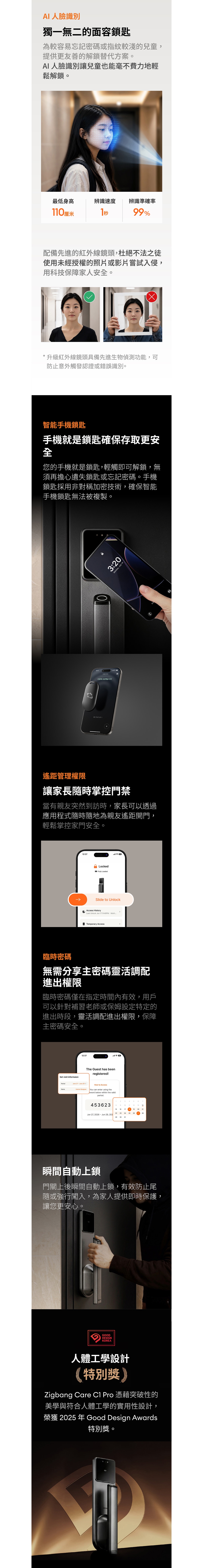 Zigbang Care C1 Pro 電子門鎖 ZD-R71