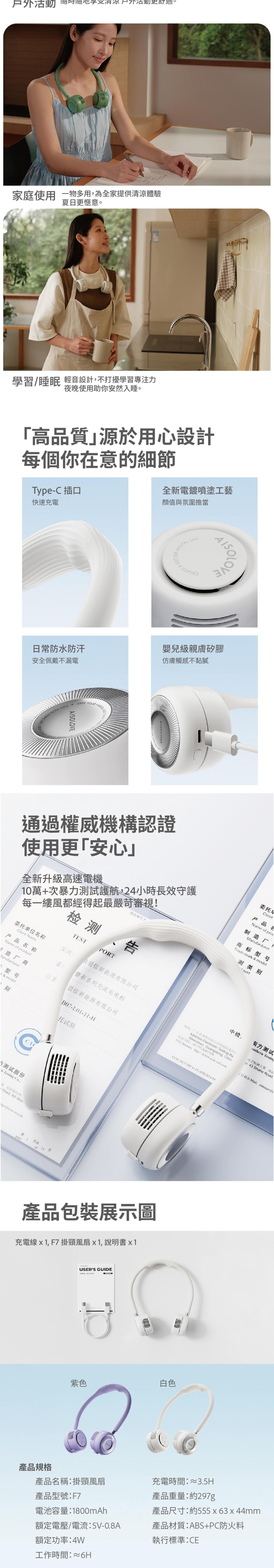 aISOLOVE F7 Neck Fan