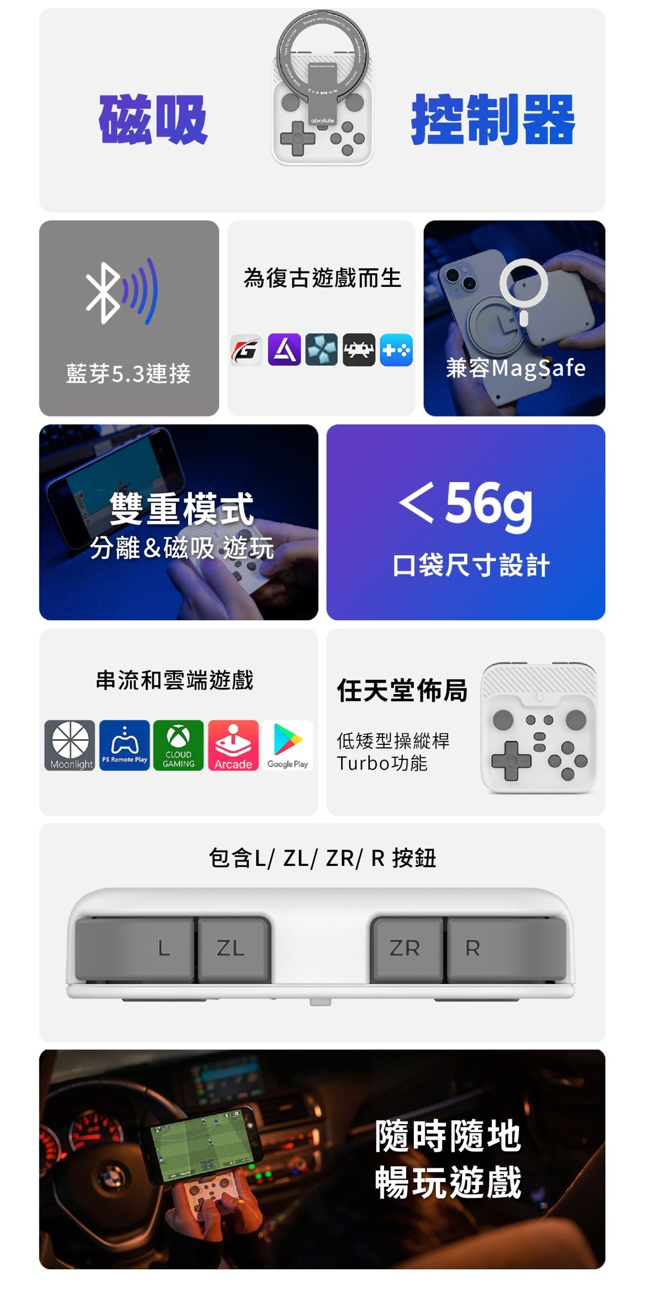 abxylute abxylute M4 復古掌上型手機遊戲手掣 (for iPhone & Android)