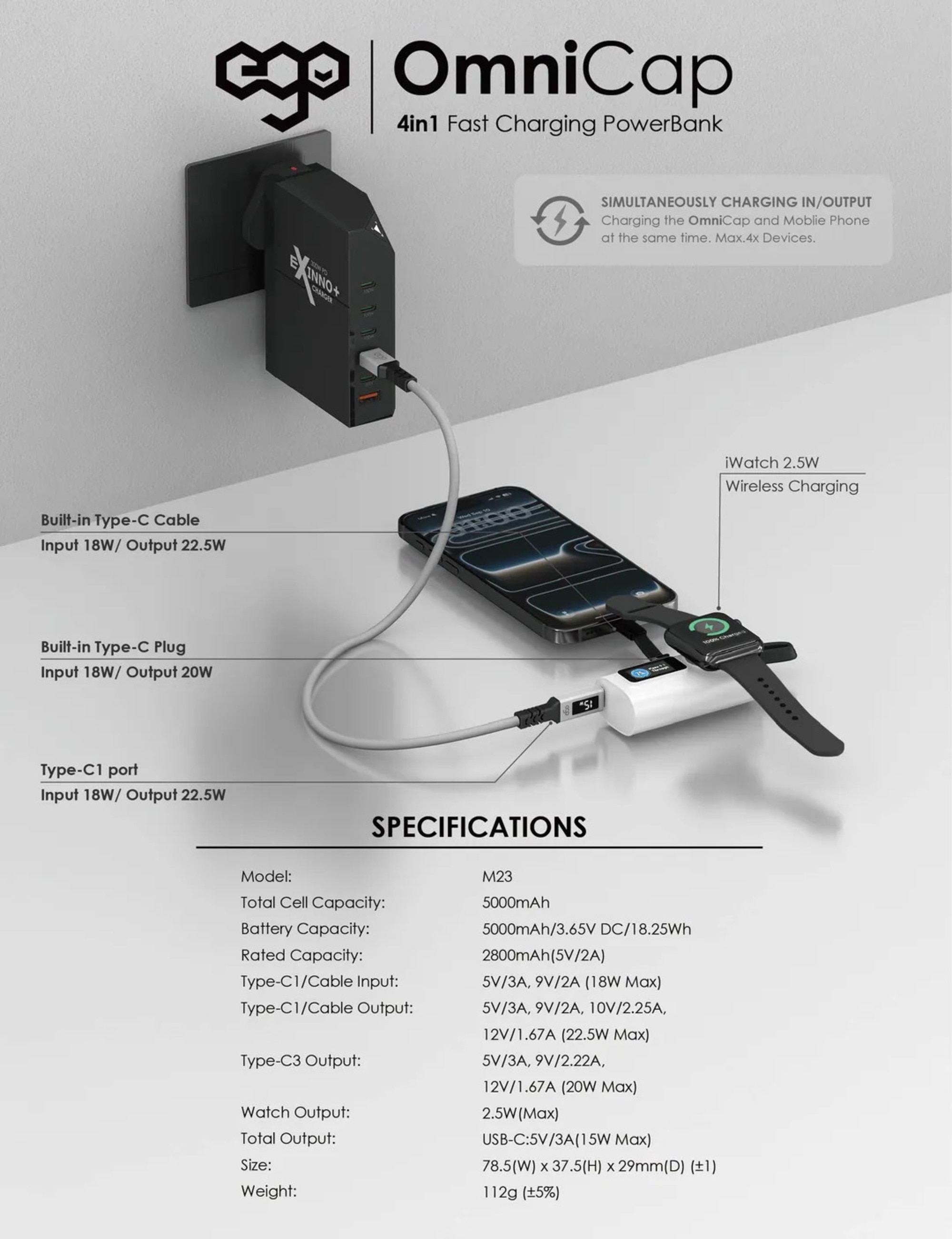 ego OmniCap 5000mAh 4in1 外置電池