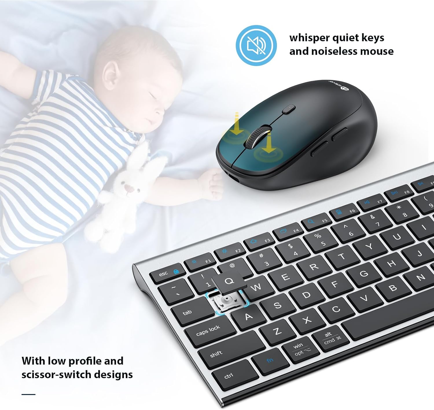 iClever IC-BK23-COMBO Bluetooth Keyboard and Mouse