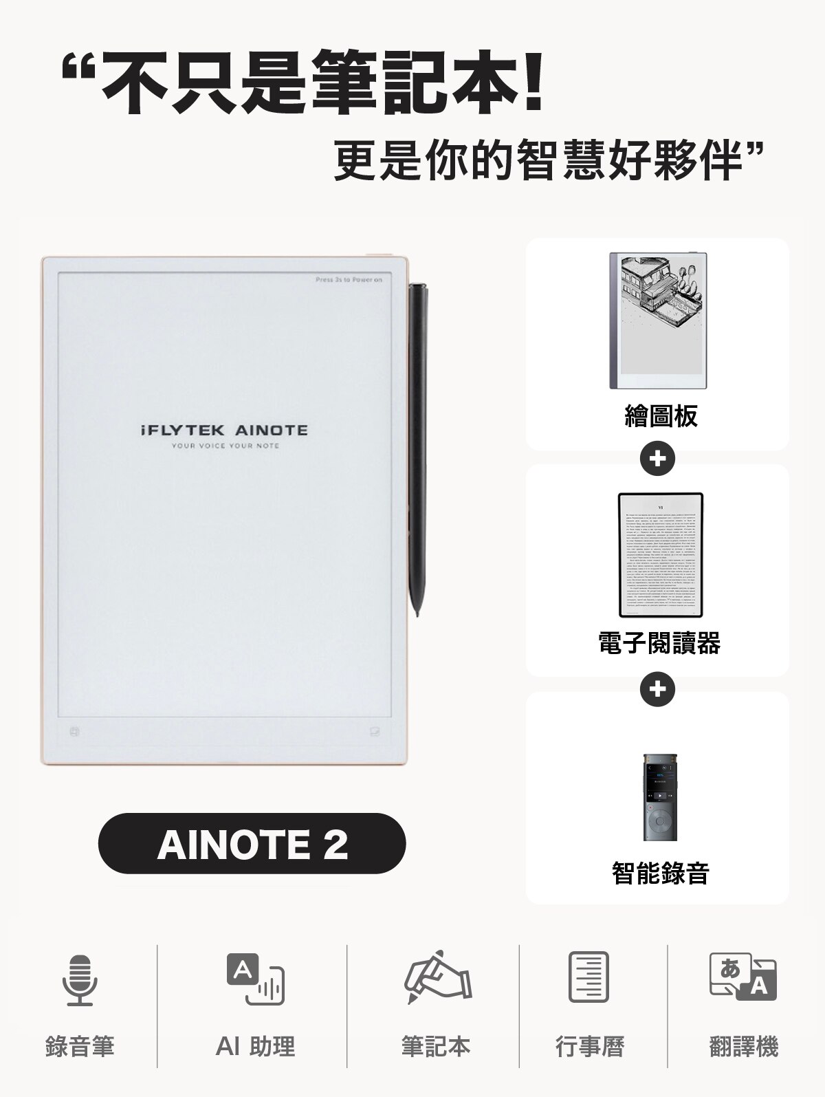iFLYTEK AINOTE 2 AI Note Taking Tablet