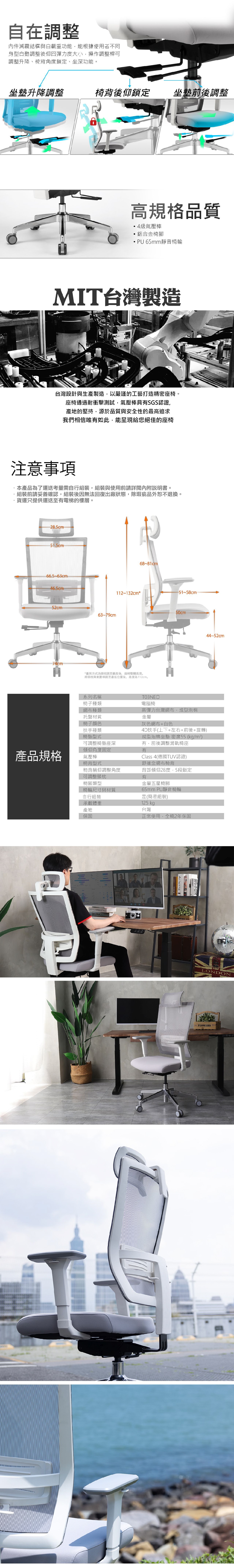 iRocks 艾芮克 T03 Neo 人體工學網椅 (泡棉坐墊款) /電腦椅