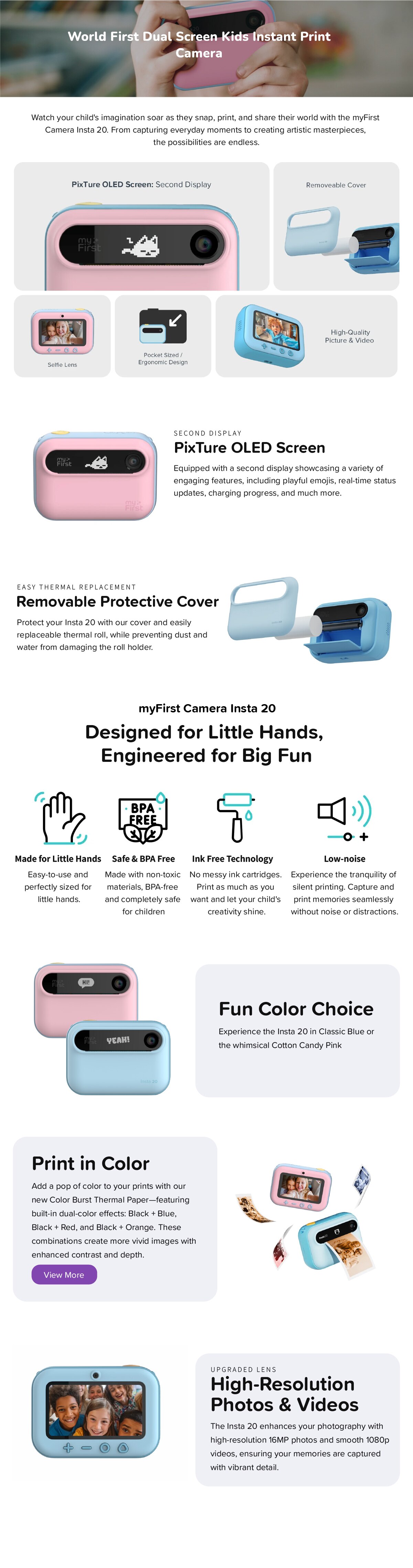 myFirst Camera Insta 20 Kids Instant Print Camera