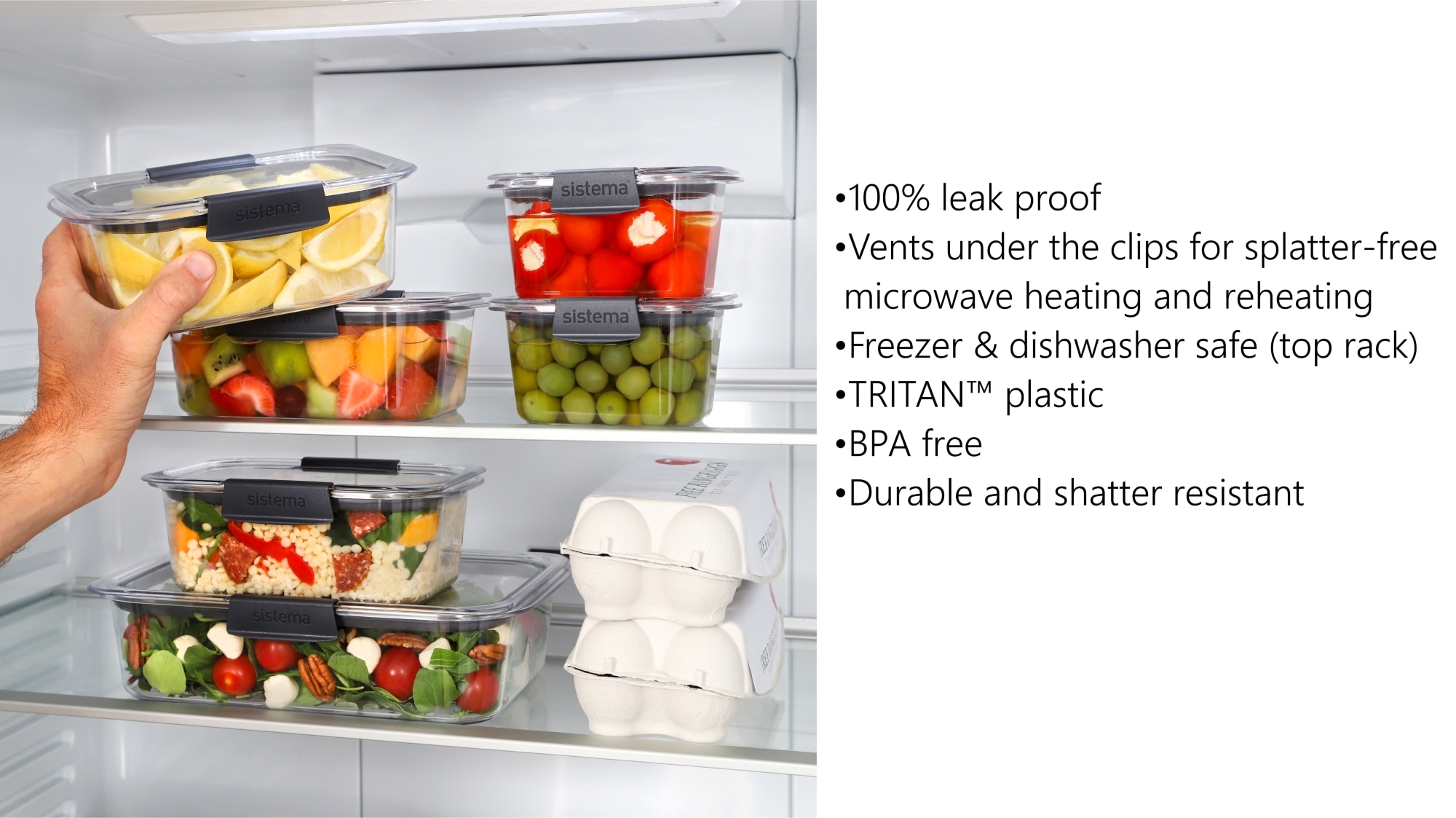 sistema 2L Rectangle Brilliance Container