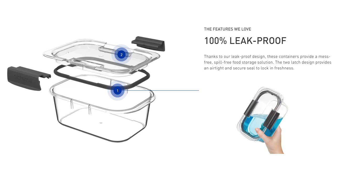 sistema 2L Rectangle Brilliance Container