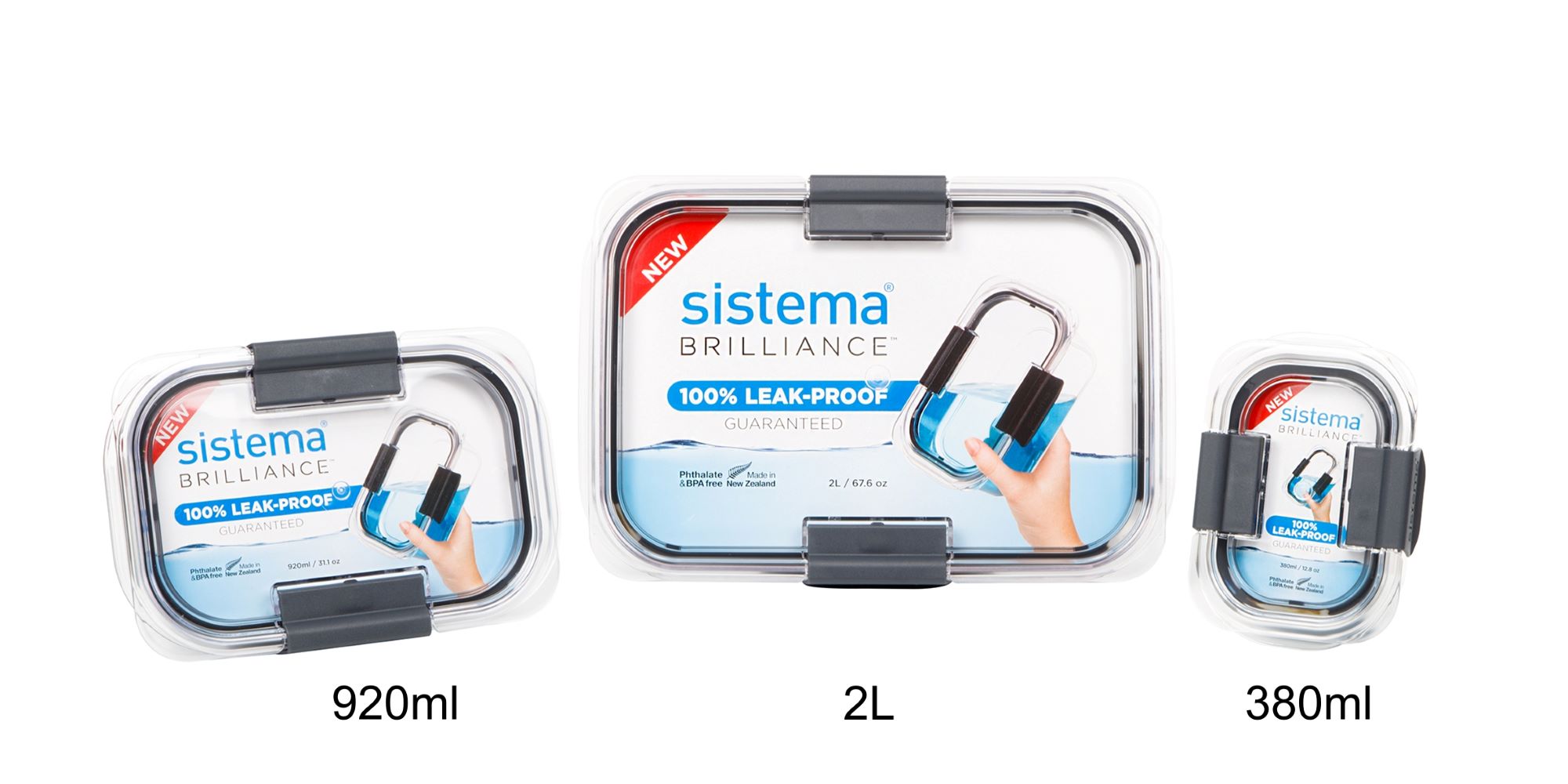 sistema 2L Rectangle Brilliance Container