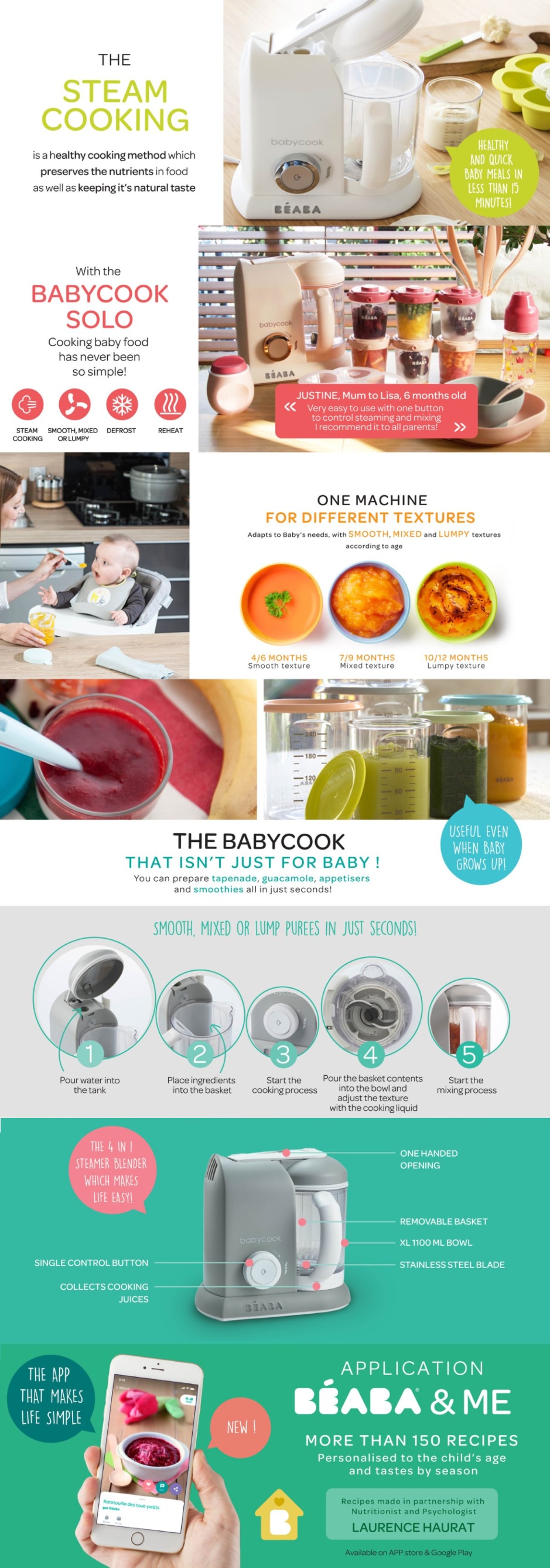 Beaba Babycook® Solo 4-in-1 Baby food processor