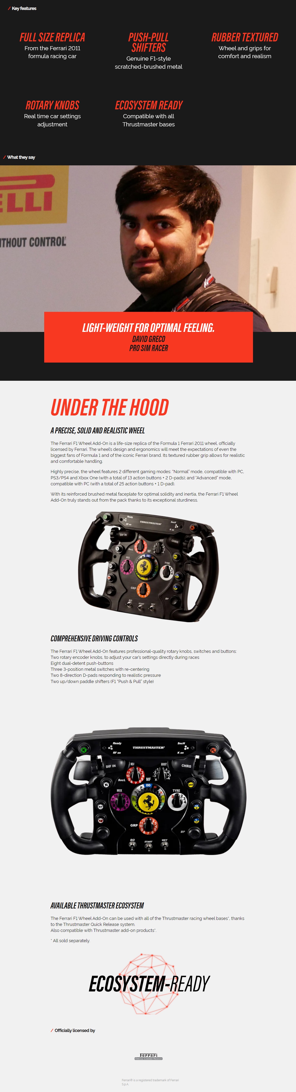 THRUSTMASTER THM-F1ADD Ferrari F1 Wheel Add-On