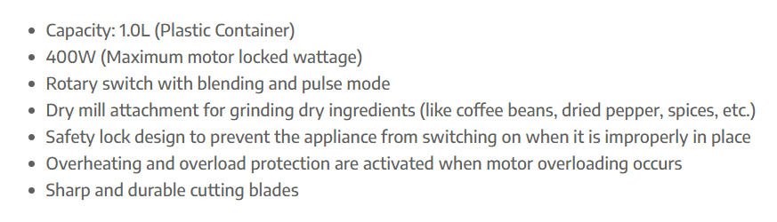 PANASONIC MXEX1011 Blender