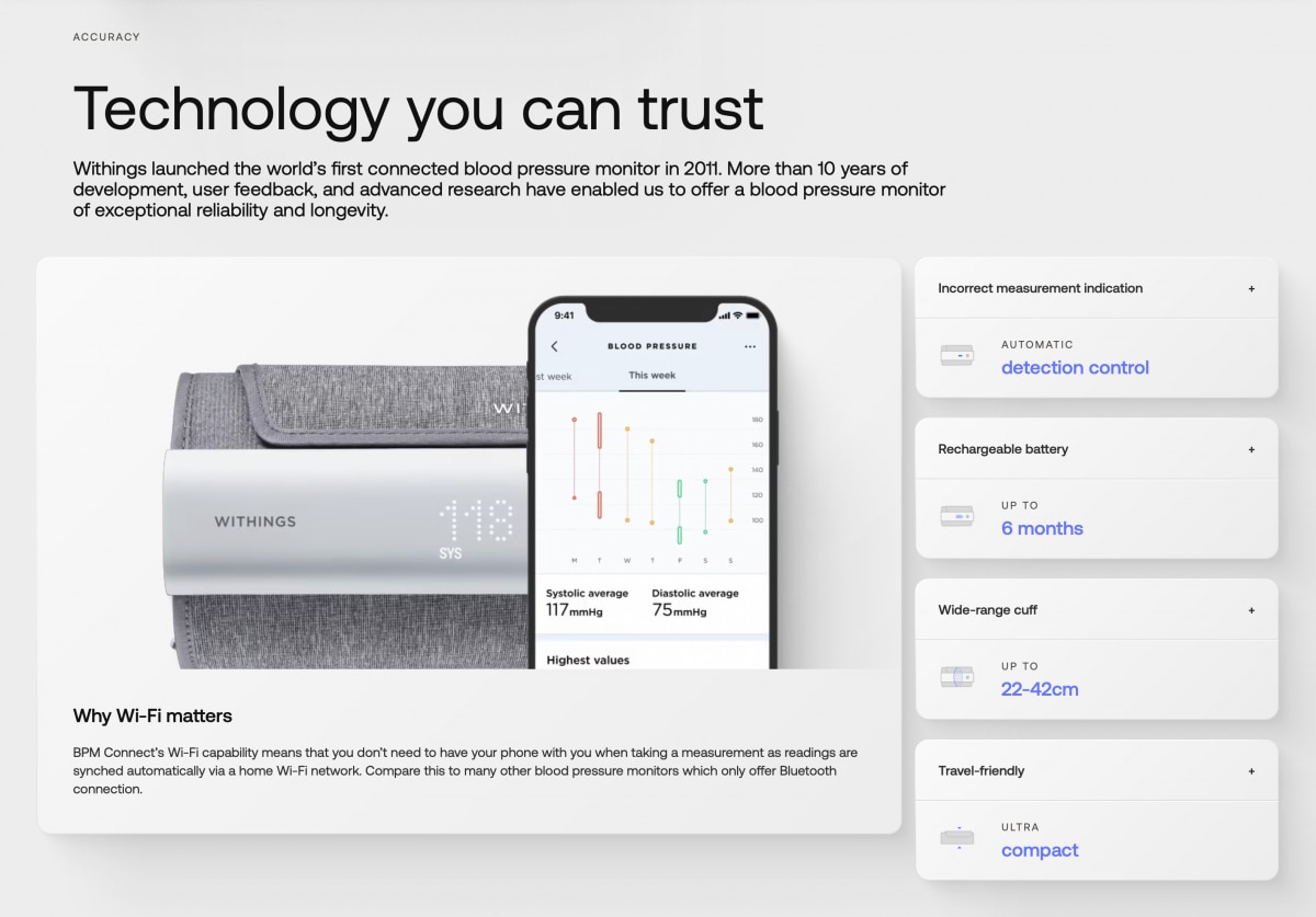 Withings BPM Connect 血壓計