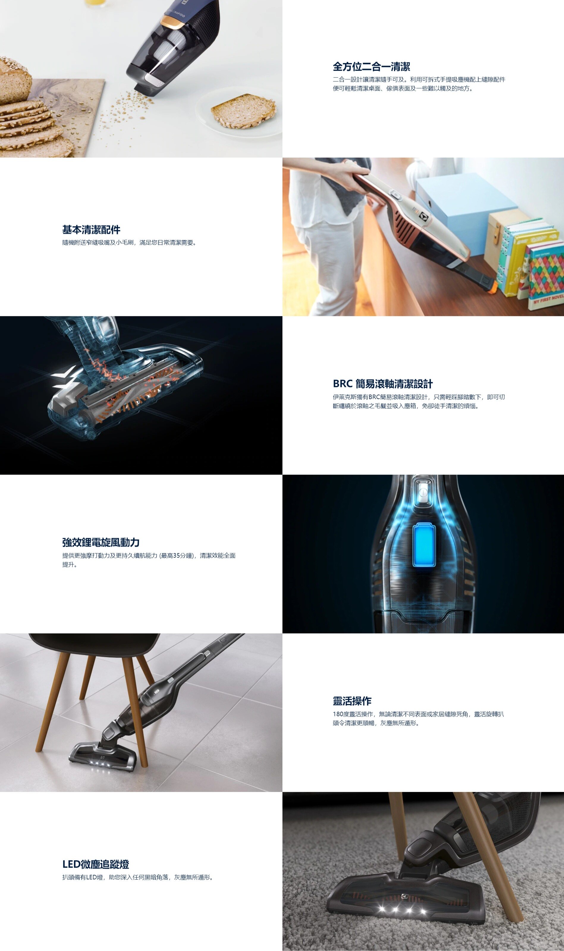 ELECTROLUX 伊萊克斯 ZB3513DB 18V長效鋰電二合一無線吸塵機
