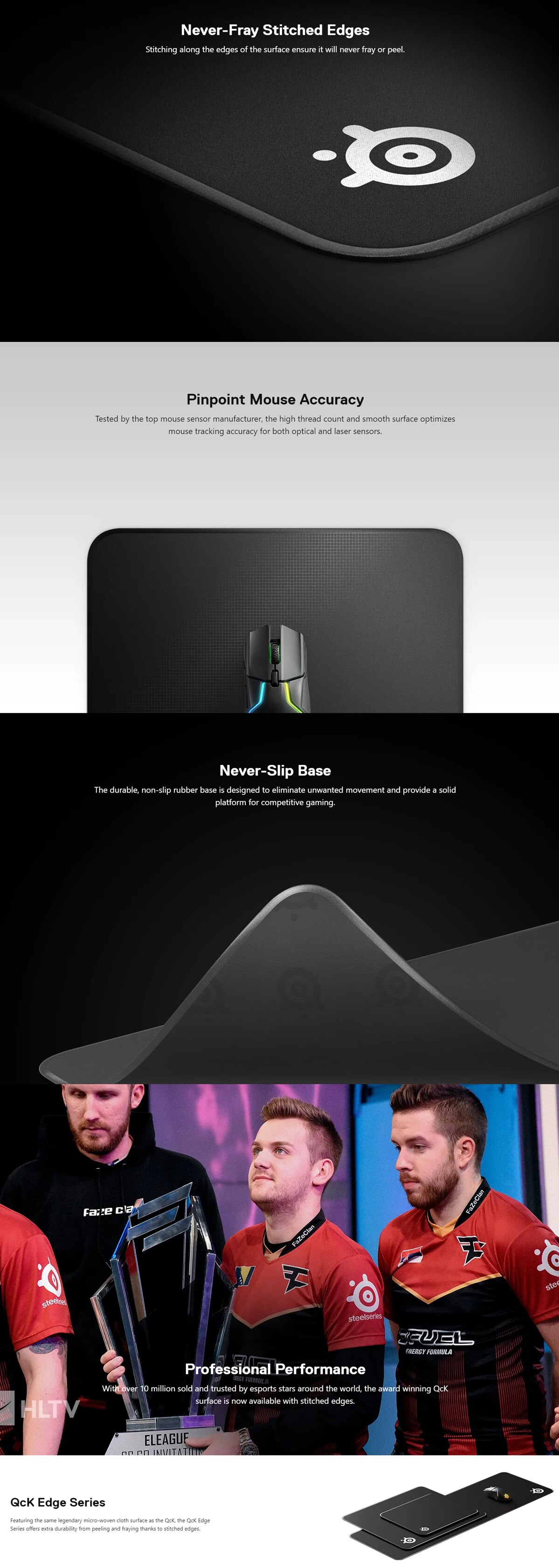 SteelSeries QCK EDGE XL 布面遊戲 滑鼠墊