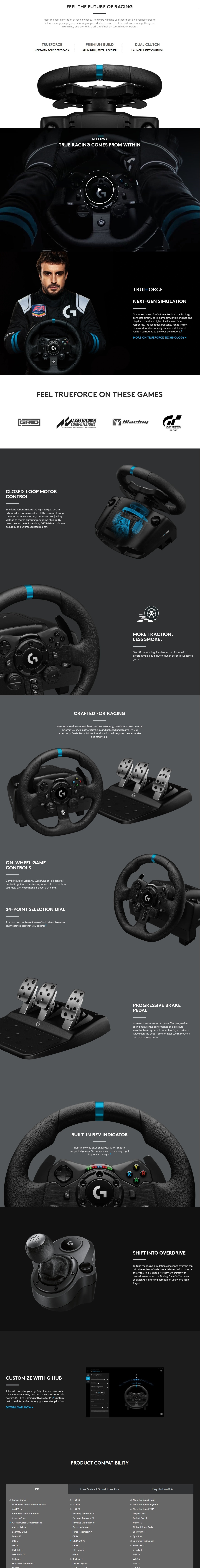 LOGITECH G923 DRIVING FORCE WHEEL