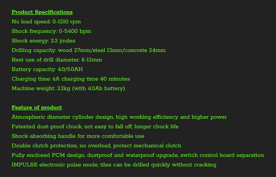 Worx WU388.5 Rechargeable Electric Hammer