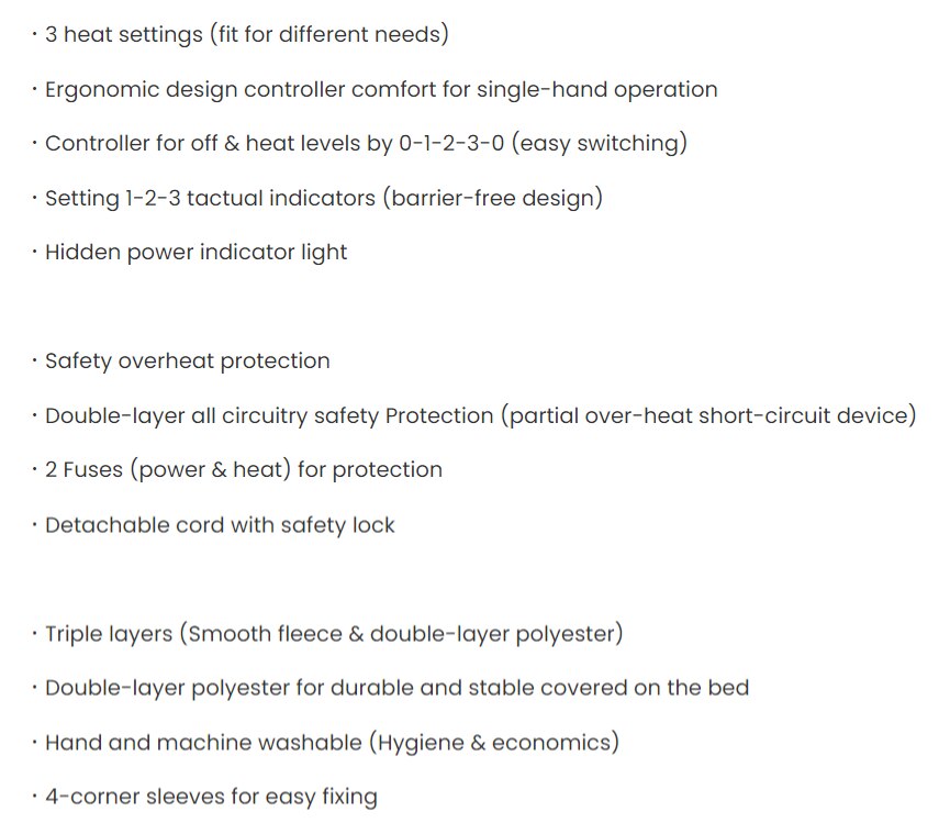 DEER DU1301 Electric Blanket