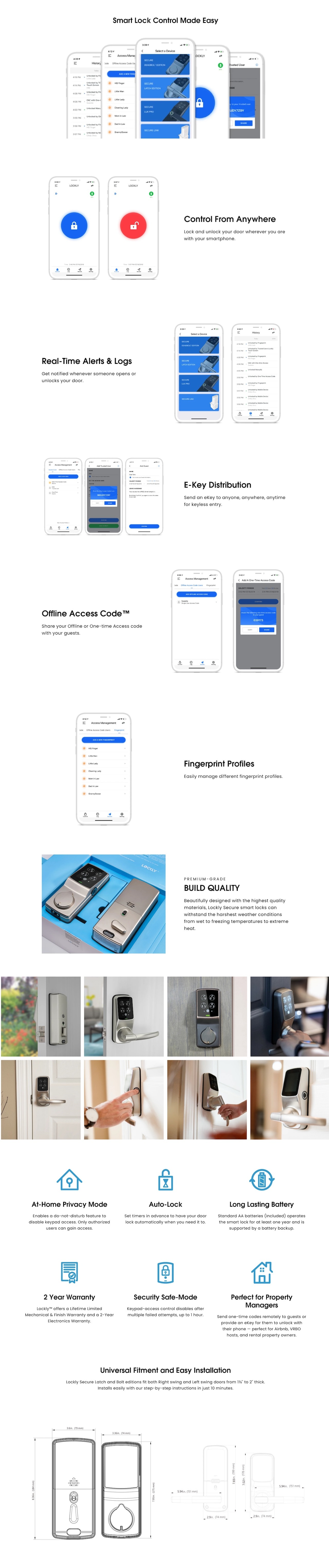 Lockly PGD628 Secure Plus Latch Edition 電子鎖