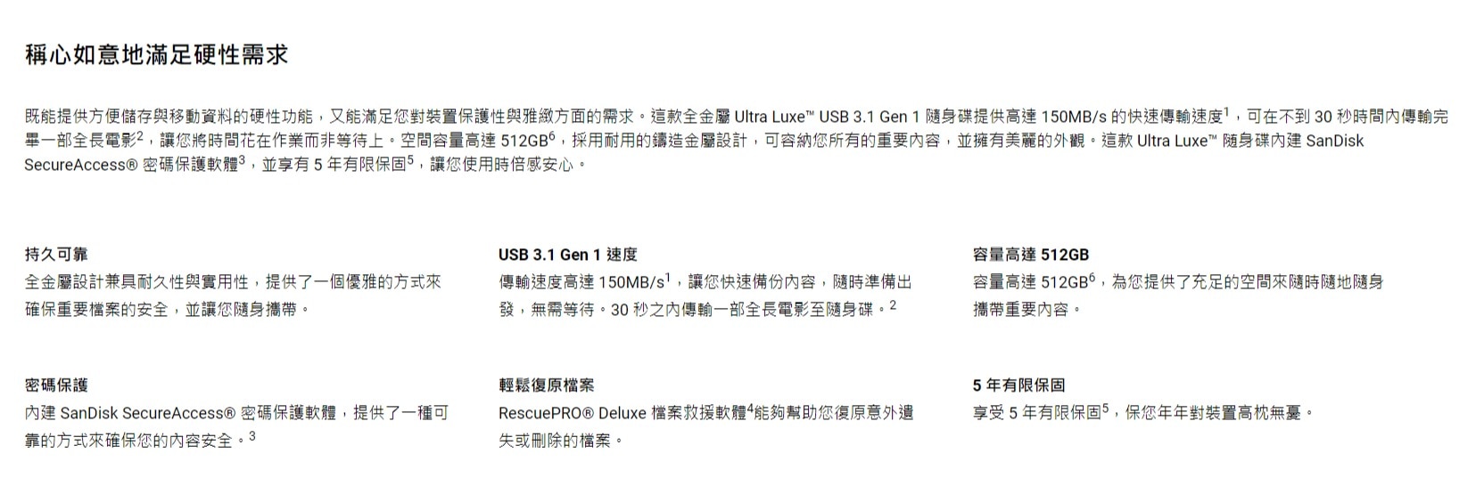 SanDisk Ultra Luxe™ USB 3.1 Gen 1 FLASH DRIVE 128GB USB手指