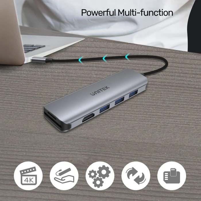 UNITEK H1107F uHUB P5+ 6合1 USB-C 集線器